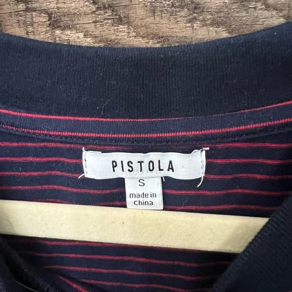 Pistola Marina Wide Shoulder Muscle Tee Mariners Stripe Women’s Small Sold Out - Picture 3 of 4